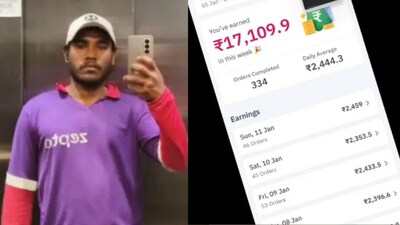 Zepto rider shows his weekly earnings, sparks curiosity online. (Image: im____jamal/ Instagram)
