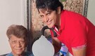 Veteran actress Helen attends Mahendra Bohra's prayer meet in Mumbai, consoles son Karanvir Bohra