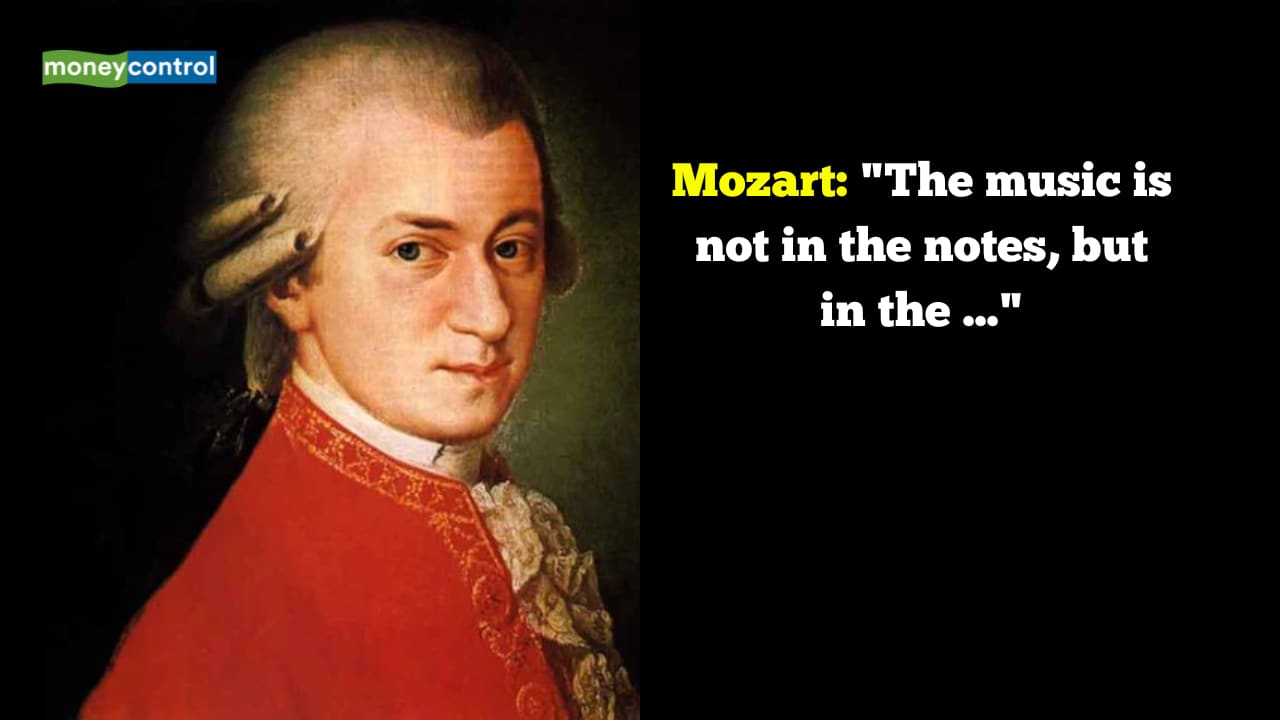 Quote of the Day by Mozart, "The music is not in the notes, but in the ..."
