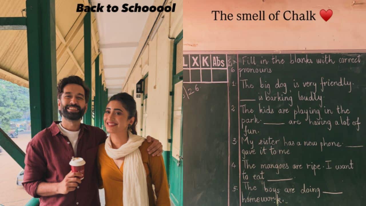 Nakuul Mehta shares candid pictures with Shivangi Joshi from their upcoming project; says, ‘Back to school…’