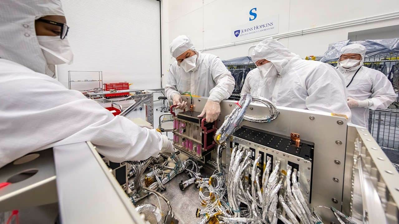 The functional testing on Dragonfly’s Integrated Electronics Module (IEM) has begun. (Image: NASA/Johns Hopkins APL/Ed Whitman)
