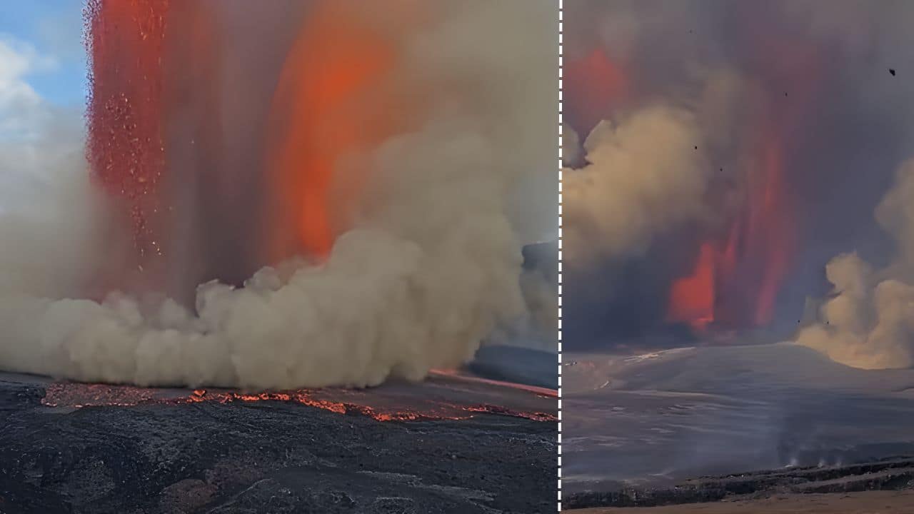 Volcano Kilauea erupts for the 43rd time with lava fountains reaching just over 300 feet in Big Island