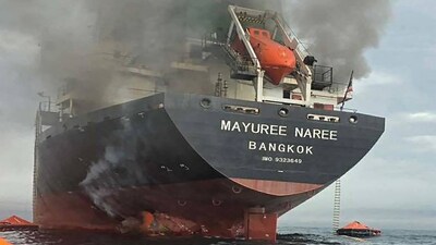 Thai cargo ship hit near Strait of Hormuz
