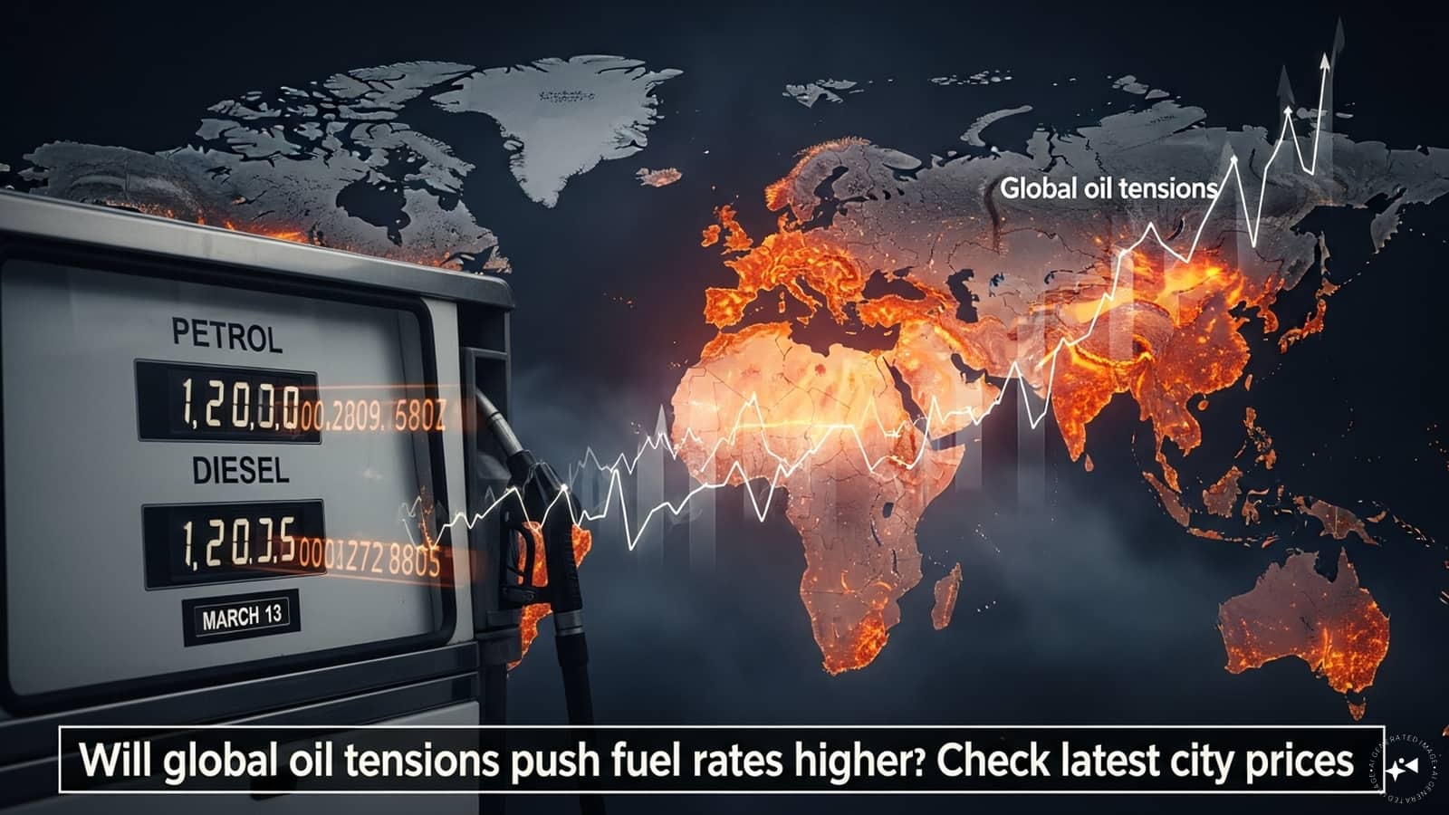 Petrol, diesel prices today (March 13): Will global oil tensions push fuel rates higher? Check latest city prices