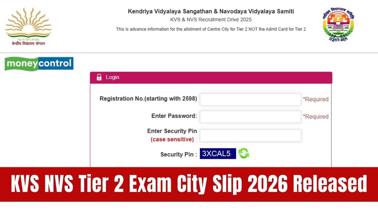 KVS NVS Tier 2 Exam City Slip 2026 out: Check your exam city, direct link here to download