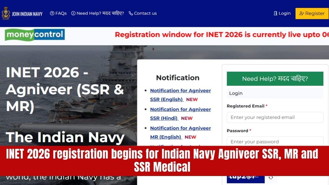 Indian Navy starts INET 2026 registration for Agniveer SSR, MR and SSR Medical sailors; direct link here