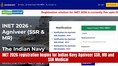Indian Navy starts INET 2026 registration for Agniveer SSR, MR and SSR Medical sailors; direct link here