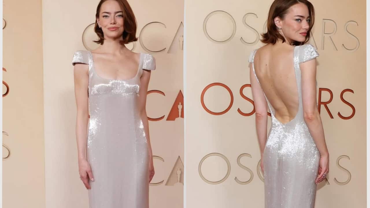 Emma Stone in Louis Vuitton dress