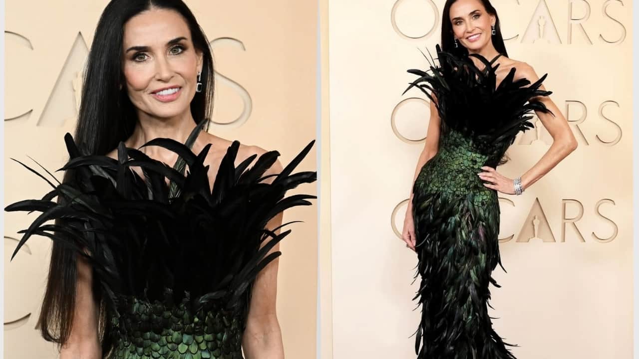 Demi Moore in Gucci dress