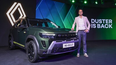 Renault India Sales and Marketing Vice President Francisco Hidalgo with the new Duster.