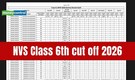 NVS Class 6th cut off 2026 released; check category wise score & rank; direct link here