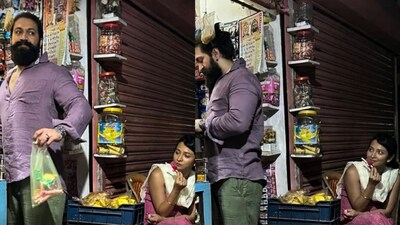 Yash with wife at Karnataka village