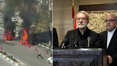 Larijani (R) was widely believed to be running the country following the killing of its supreme leader in US and Israeli strikes 