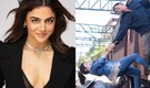 Wamiqa Gabbi pulls off a daring stunt in Bhooth Bangla, co-star Akshay Kumar backs her on set