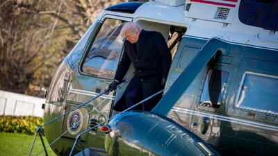 US President Donald Trump steps of Marine One as he returns to the White House on March 18, 2026 in Washington, DC. President Trump is returning from a dignified transfer ceremony at Dover Air Force Base.  Andrew Harnik/Getty Images/AFP 