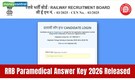 RRB Paramedical Answer Key 2026 out: Direct link to check responses and raise objections