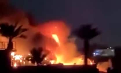 Fire rages at US diplomatic facility near Baghdad airport after Iranian drone attack | Video