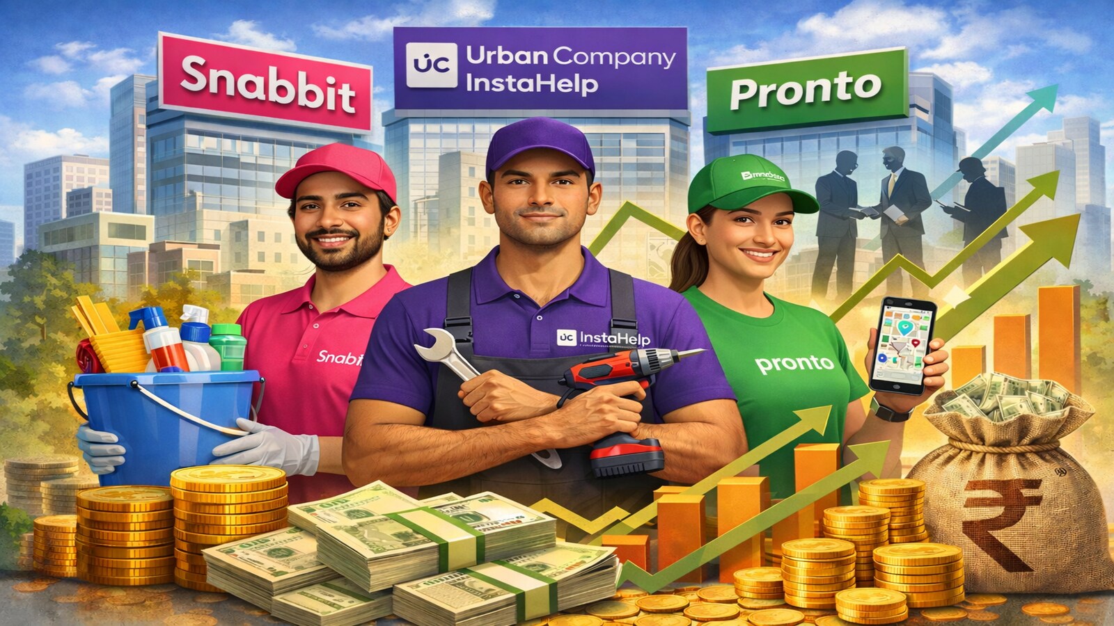 Urban Company's Insta Help regains lead in July with 1.9 million orders, ahead of Snabbit, Pronto