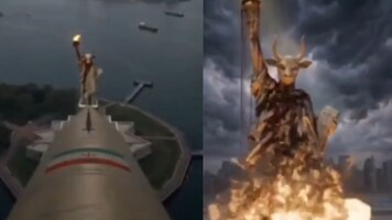 Iranian media shares AI video of missile hitting Statue of Liberty with head of Baal: 'One vengeance...'