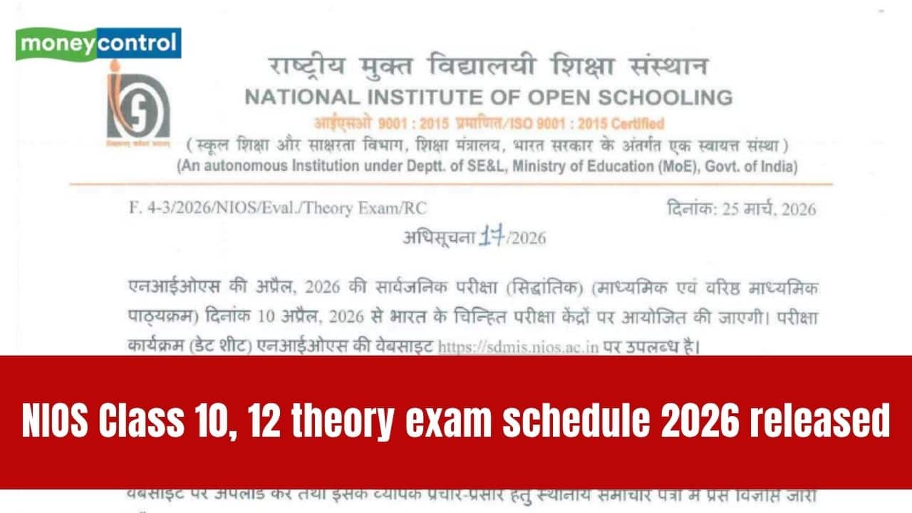 NIOS Class 10, 12 Date Sheet 2026 out for theory exams; check full schedule here