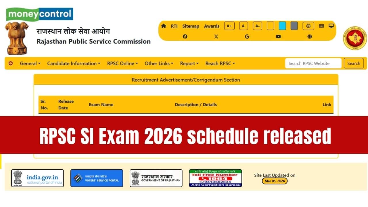 RPSC SI Exam 2026 schedule out; check complete details, city slip and admit card release dates here