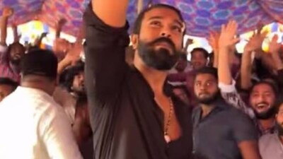 Ram Charan spotted with bandage after an eye-injury, meets fans ahead of his birthday