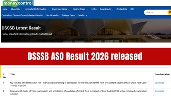DSSSB Result 2026 out for Tier I ASO and Combined Exam posts; check marks, direct link here