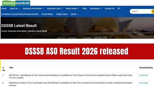 DSSSB Result 2026 out for Tier I ASO and Combined Exam posts; check marks, direct link here