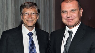 Bill Gates and Boris Nikolic at an event in Washington, DC, in 2012. Bloomberg