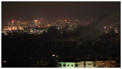 Aftermath of reported Israeli airstrike in Beirut's southern suburbs. (Courtesy: Reuters photo)