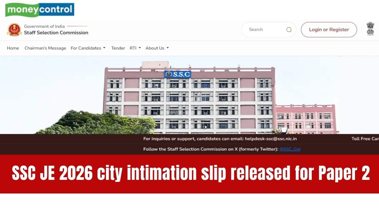 SSC JE Paper 2 exam city slip 2026 out; check centre details, direct link here