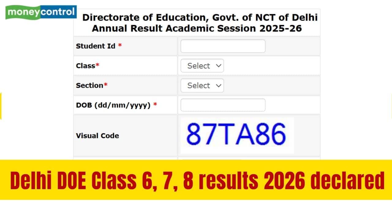 DOE Edudel class 6th, 7th, 8th result 2026 declared at edudel.nic.in; direct link here