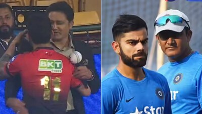 Virat Kohli and Anil Kumble share warm reunion. (Photo: X)