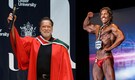 Arnold Schwarzenegger receives honorary doctorate in Belfast after son Joseph Baena wins Bodybuilding debut