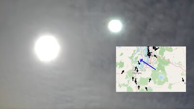 A fireball was observed by witnesses in the northwestern U.S. and Canada on the night of March 28. (Image: X/@StefanBurnsGeo/American Meteor Society)