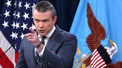 (FILES) US Secretary of War Pete Hegseth provides updates on the continued military operations on Iran 2during a press briefing on the Iran war at the Pentagon on March 19, 2026 in Arlington, Virginia. The U.S. and Israel have continued their joint attack on Iran that began on February 28. Win McNamee/Getty Images/AFP 