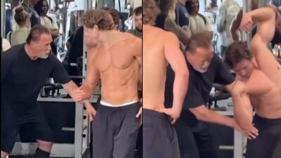 Arnold Schwarzenegger spotted training his son Joseph Baena ahead of multiple wins on bodybuilding stage: Watch