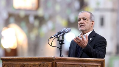 File photo of Iran's President Masoud Pezeshkian 