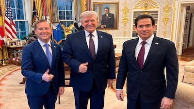 US Ambassador to India Sergio Gor (left) with President Donald Trump.