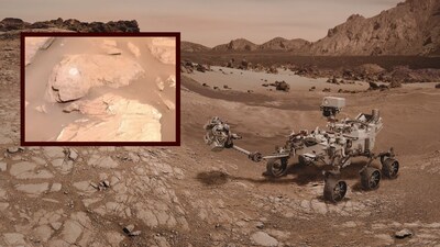 NASA’s Perseverance rover discovered unusual pale rocks on Mars. (Image: NASA)