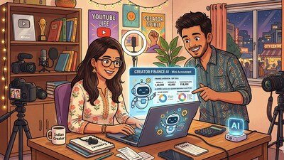 Content creators are using AI to manage money. Illustration generated by Gemini.