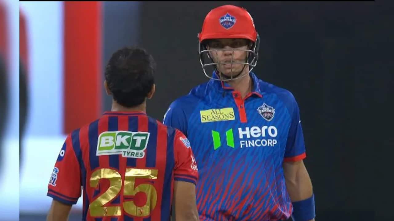 WATCH: Things heat up as Prince Yadav and Tristan Stubbs involved in heated stare-down during LSG vs DC clash