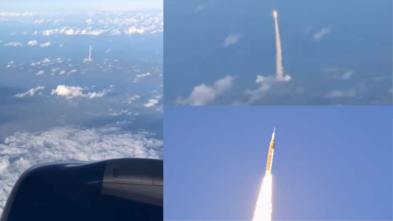 Artemis II Launch captured from commercial flight by passengers over Florida! Watch this