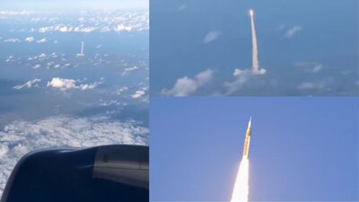 Passengers on a commercial flight captured NASA’s Artemis II launch over Florida. (Image: X/@kendallbaker)