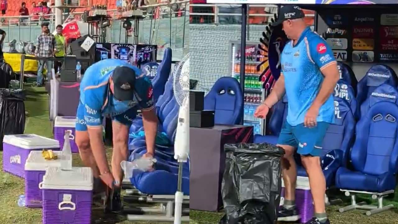 GT coach Matthew Hayden picks up trash from dugout, sparks civic sense debate: ‘Indians need to learn…’