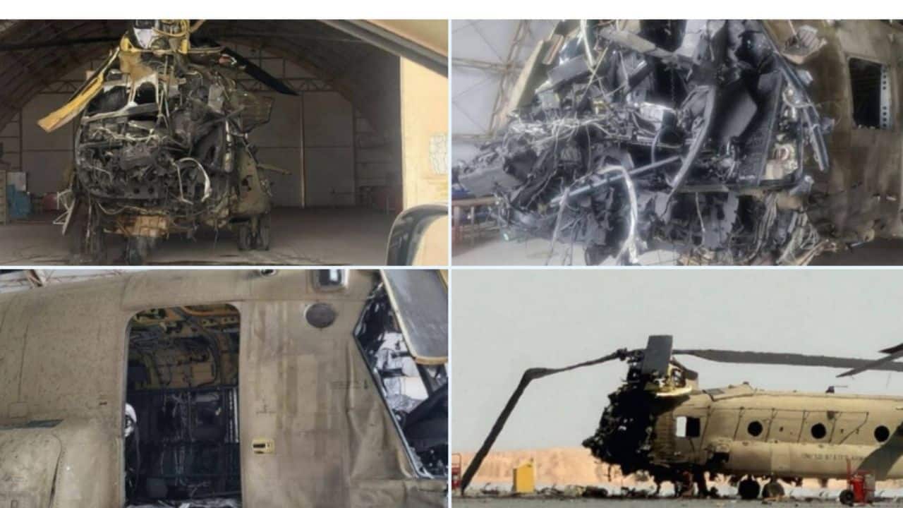 Iran releases images of downed US CH-47 Chinook, visuals show extensive damage | See pics