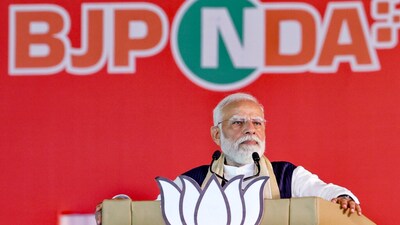  Prime Minister Narendra Modi addresses a public meeting ahead of the Kerala Assembly elections, in Thiruvalla, Kerala.