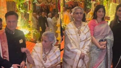 Netizens are shocked after Jaya Bachchan calls Dimple Yadav to pose for paps at Rajat Sharma's daughter wedding, say, 'badal gayi hai Jaya ji...' 