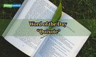 Word of the Day: Quixote — The word for those who dare to dream big