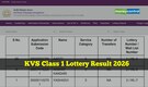 KVS Class 1 Admission Result 2026 released @ kvsangathan.nic.in, direct link here